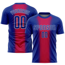 Load image into Gallery viewer, Custom Red Royal-White Sublimation Soccer Uniform Jersey