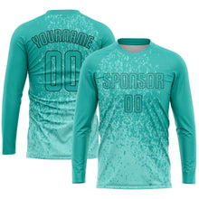 Load image into Gallery viewer, Custom Aqua Aqua-Black Sublimation Soccer Uniform Jersey