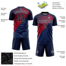 Load image into Gallery viewer, Custom Navy Navy-Red Sublimation Soccer Uniform Jersey