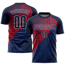Load image into Gallery viewer, Custom Navy Navy-Red Sublimation Soccer Uniform Jersey