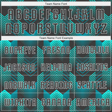 Load image into Gallery viewer, Custom Black Black-Teal Sublimation Soccer Uniform Jersey