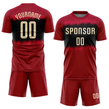 Load image into Gallery viewer, Custom Crimson Cream-Black Sublimation Soccer Uniform Jersey