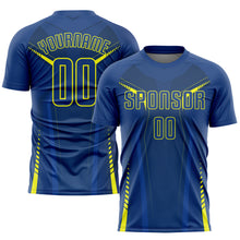 Load image into Gallery viewer, Custom US Navy Blue Gold Sublimation Soccer Uniform Jersey