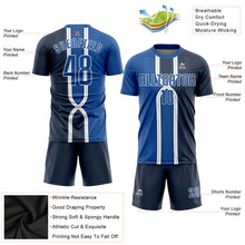 Load image into Gallery viewer, Custom Navy Royal-White Sublimation Soccer Uniform Jersey