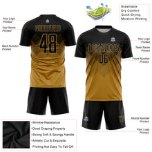 Load image into Gallery viewer, Custom Old Gold Black Sublimation Soccer Uniform Jersey