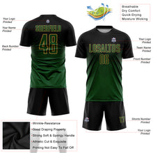 Load image into Gallery viewer, Custom Black Green-Old Gold Sublimation Soccer Uniform Jersey