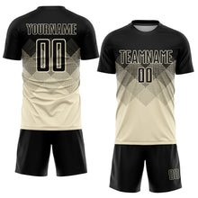 Load image into Gallery viewer, Custom Cream Black Sublimation Soccer Uniform Jersey