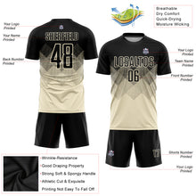 Load image into Gallery viewer, Custom Cream Black Sublimation Soccer Uniform Jersey