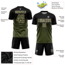 Load image into Gallery viewer, Custom Black Olive-Cream Sublimation Soccer Uniform Jersey