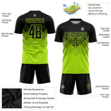 Load image into Gallery viewer, Custom Neon Green Black Sublimation Soccer Uniform Jersey