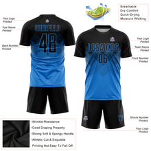 Load image into Gallery viewer, Custom Powder Blue Black Sublimation Soccer Uniform Jersey