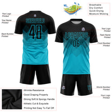 Load image into Gallery viewer, Custom Lakes Blue Black Sublimation Soccer Uniform Jersey