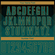 Load image into Gallery viewer, Custom Black Midnight Green-Old Gold Sublimation Soccer Uniform Jersey