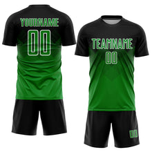 Load image into Gallery viewer, Custom Black Grass Green-White Sublimation Soccer Uniform Jersey