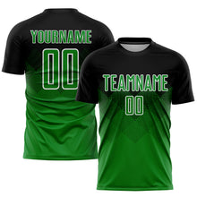 Load image into Gallery viewer, Custom Black Grass Green-White Sublimation Soccer Uniform Jersey