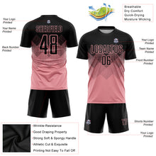 Load image into Gallery viewer, Custom Medium Pink Black Sublimation Soccer Uniform Jersey