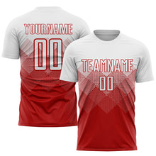 Load image into Gallery viewer, Custom Red White Sublimation Soccer Uniform Jersey