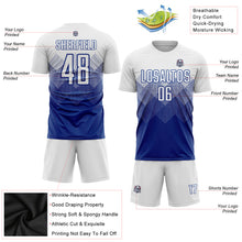 Load image into Gallery viewer, Custom Royal White Sublimation Soccer Uniform Jersey