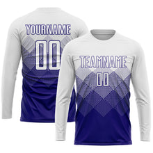 Load image into Gallery viewer, Custom White Dark Purple Sublimation Soccer Uniform Jersey