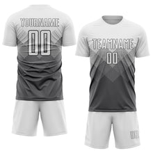 Load image into Gallery viewer, Custom Steel Gray White Sublimation Soccer Uniform Jersey