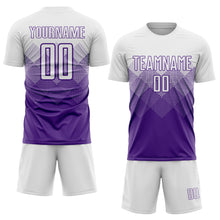 Load image into Gallery viewer, Custom Purple White Sublimation Soccer Uniform Jersey