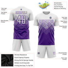 Load image into Gallery viewer, Custom Purple White Sublimation Soccer Uniform Jersey