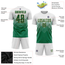 Load image into Gallery viewer, Custom White Kelly Green-Old Gold Sublimation Soccer Uniform Jersey
