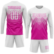 Load image into Gallery viewer, Custom Deep Pink White Sublimation Soccer Uniform Jersey