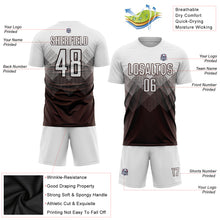 Load image into Gallery viewer, Custom Brown White Sublimation Soccer Uniform Jersey