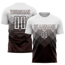 Load image into Gallery viewer, Custom Brown White Sublimation Soccer Uniform Jersey
