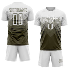 Load image into Gallery viewer, Custom Olive White Sublimation Salute To Service Soccer Uniform Jersey