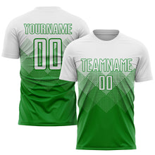 Load image into Gallery viewer, Custom Grass Green White Sublimation Soccer Uniform Jersey