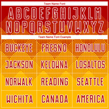 Load image into Gallery viewer, Custom Gold Red-White Sublimation Soccer Uniform Jersey