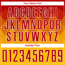 Load image into Gallery viewer, Custom Gold Red-White Sublimation Soccer Uniform Jersey