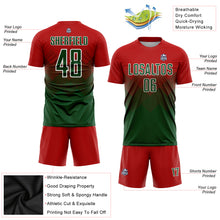 Load image into Gallery viewer, Custom Red Green-White Sublimation Soccer Uniform Jersey