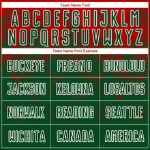 Load image into Gallery viewer, Custom Red Green-White Sublimation Soccer Uniform Jersey