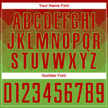 Load image into Gallery viewer, Custom Neon Green Red Sublimation Soccer Uniform Jersey