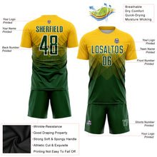 Load image into Gallery viewer, Custom Gold Green-White Sublimation Soccer Uniform Jersey