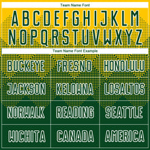 Load image into Gallery viewer, Custom Gold Green-White Sublimation Soccer Uniform Jersey