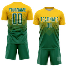Load image into Gallery viewer, Custom Gold Kelly Green-White Sublimation Soccer Uniform Jersey