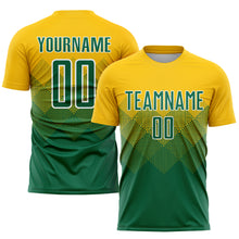 Load image into Gallery viewer, Custom Gold Kelly Green-White Sublimation Soccer Uniform Jersey