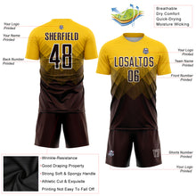 Load image into Gallery viewer, Custom Gold Brown-White Sublimation Soccer Uniform Jersey