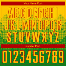 Load image into Gallery viewer, Custom Grass Green Gold-Red Sublimation Soccer Uniform Jersey