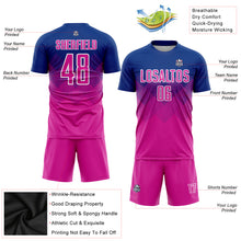 Load image into Gallery viewer, Custom Royal Deep Pink-White Sublimation Soccer Uniform Jersey