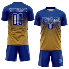 Load image into Gallery viewer, Custom Old Gold Royal-White Sublimation Soccer Uniform Jersey