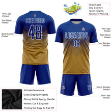Load image into Gallery viewer, Custom Old Gold Royal-White Sublimation Soccer Uniform Jersey