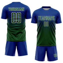 Load image into Gallery viewer, Custom Royal Green-White Sublimation Soccer Uniform Jersey