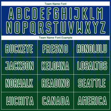 Load image into Gallery viewer, Custom Royal Green-White Sublimation Soccer Uniform Jersey