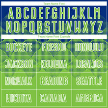 Load image into Gallery viewer, Custom Royal Neon Green-White Sublimation Soccer Uniform Jersey