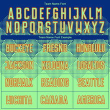 Load image into Gallery viewer, Custom Royal Pea Green-Orange Sublimation Soccer Uniform Jersey